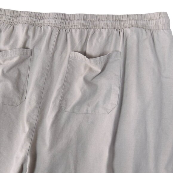 Torrid Beige Wide Leg Pants Size 4X Linen Blend Drawstring Minimalist Workwear - Picture 4 of 8